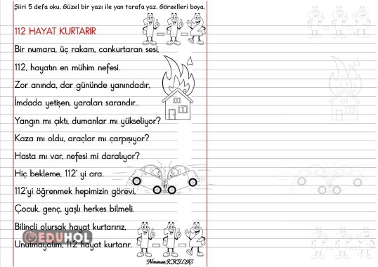 112 ACİL ÇAĞRI MERKEZİ-Şiir Okuma-Yazma-1