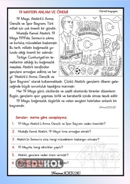 19 MAYIS'IN ANLAM VE ÖNEMİ- Okuma-Anlama