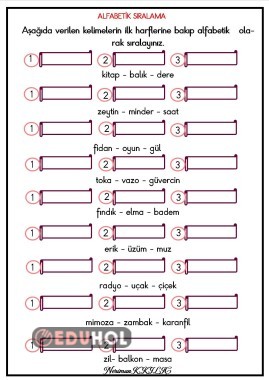 ALFABETİK SIRALAMA-3