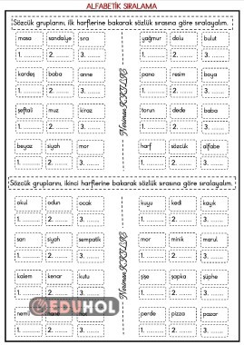 ALFABETİK SIRALAMA-4