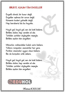 BİRLİKTE AŞALIM TÜM ENGELLERİ-Şarkı sözü
