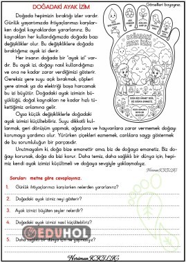 DOĞADAKİ AYAK İZİM-Okuma-Anlama