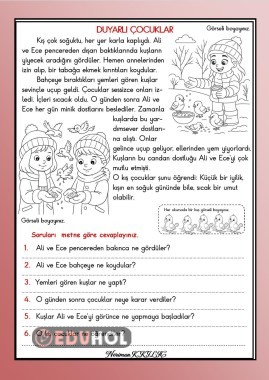 DUYARLI ÇOCUKLAR- Okuma-Anlama