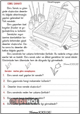 EBRU SANATI-Okuma-Anlama Etkinliği