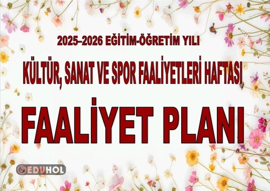 FAALİYET HAFTASI PLANI