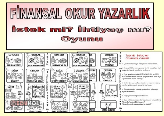 FİNANSAL OKUR-YAZARLIK- İstek mi, İhtiyaç mı Oyunu
