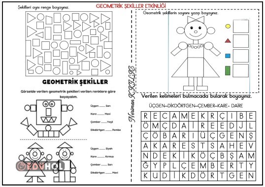 GEOMETRİK ŞEKİLLER-Etkinlik Sayfası-3