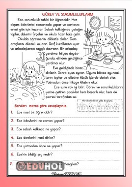 GÖREV VE SORUMLULUKLARIM- Okuma-Anlama