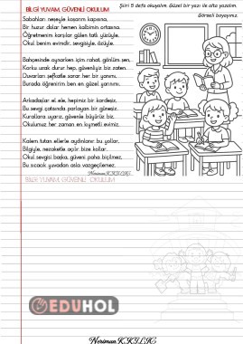 GÜVENLİ OKULUM-Şiir Okuma-Yazma
