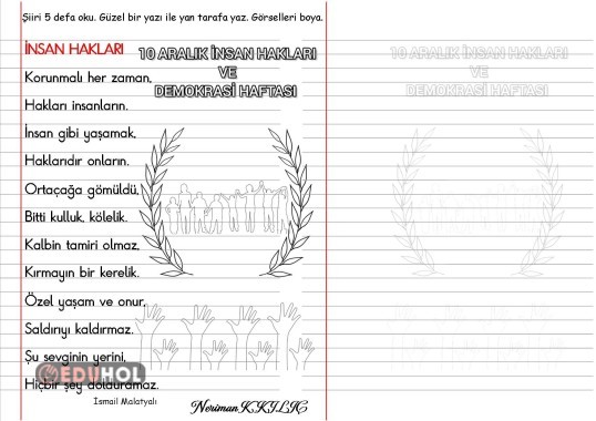 İNSAN HAKLARI-Şiir Okuma-Yazma-1