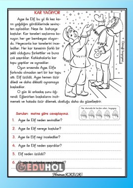 KAR YAĞIYOR- Okuma-Anlama