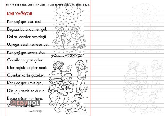 KAR YAĞIYOR-Şiir Okuma-Yazma-1