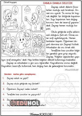 KAYNAKLARI TASARRUFLU KULLANMAK-Okuma-Anlama Etkinliği-1