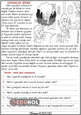 KAYNAKLARI TASARRUFLU KULLANMAK-Okuma-Anlama Etkinliği-5