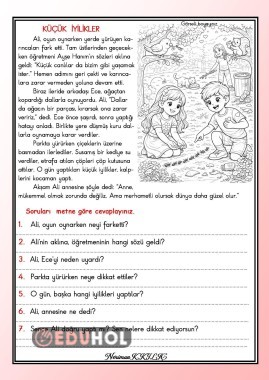 KÜÇÜK İYİLİKLER- Okuma-Anlama