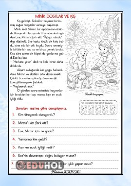 Minik Dostlar ve Kış Günü- Okuma-Anlama
