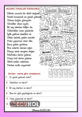 NEZAKET İFADELERİ TEKERLEMESİ-Okuma-Anlama