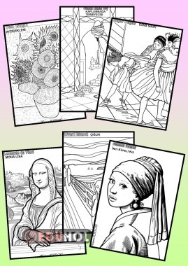 SANAT BİZE İYİ GELİR-Ünlü Tablolar Boyama Sayfaları