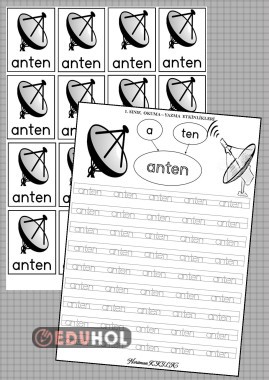 ''anten'' Kelime Çalışması ve Defter Görseli