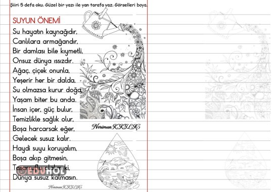 SUYUN ÖNEMİ-Şiir Okuma-Yazma