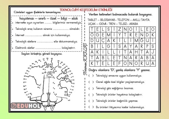TEKNOLOJİYİ KEŞFEDELİM-Etkinlik Sayfası-1