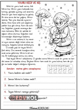 YAVRU KEDİ VE KIŞ-Okuma-Anlama