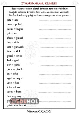 ZIT ANLAMLI KELİMELER-1