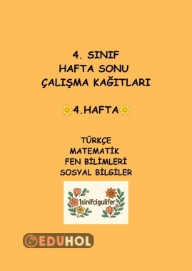 4. SINIF 4. HAFTA MATEMATİK HAFTA SONU ÇALIŞMA SAYFASI 1