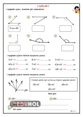 4. SINIF MATEMATİK - AÇILAR