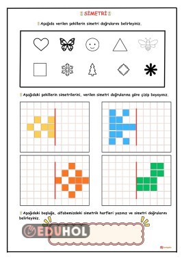 4. SINIF MATEMATİK SİMETRİ ÇALIŞMA SAYFASI