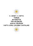 4. SINIF 11. HAFTA TÜM DERSLER HAFTA SONU ÇALIŞMALARI