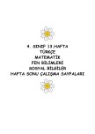 4. SINIF 13. HAFTA TÜM DERSLER HAFTA SONU ÇALIŞMA SAYFALARI