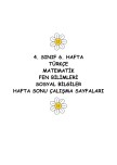 4. SINIF 6. HAFTA TÜM DERSLER HAFTA SONU ÇALIŞMA SAYFALARI