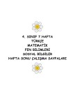 4. SINIF 7. HAFTA TÜM DERSLER HAFTA SONU ÇALIŞMA SAYFALARI
