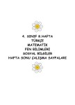 4. SINIF 8. HAFTA TÜM DERSLER HAFTA SONU ÇALIŞMA SAYFALARI