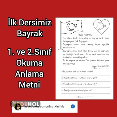 1. Ve 2. Sınıf Türk Bayrağı Okuma Anlama