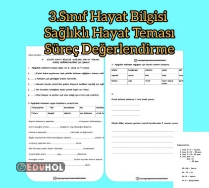 3.Sınıf Hayat Bilgisi Sağlıklı Hayat Süreç Değerlendirme