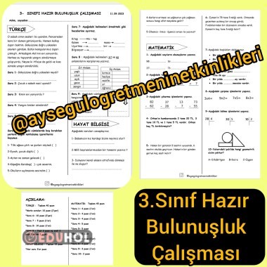 3.Sınıf Hazır Bulunuşluk Çalışması