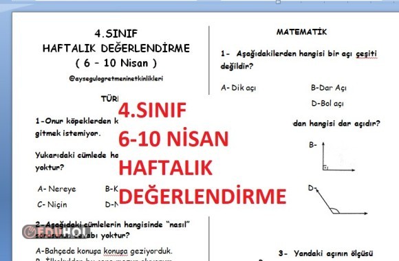 4.SNF HAFTALIK DEĞERLENDİRME 6-10 NİSAN