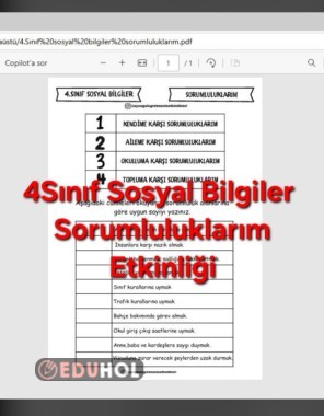 4.Snf Sosyal B.-Sorumluluklarım Etkinliği