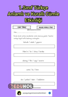 Anlamlı ve Kurallı Cümle Kurma