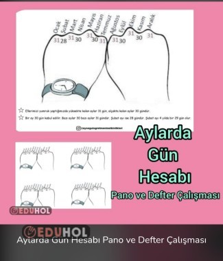 Aylarda Gün Hesabı pano ve defter çalışması