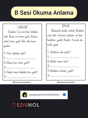 B Sesi Okuma Anlama Metinleri