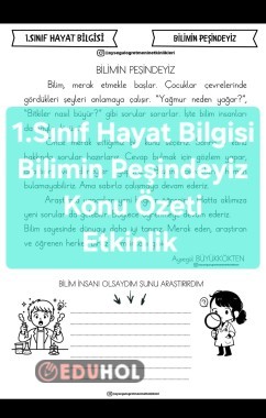 Bilim Peşindeyiz Konu Özeti Etkinlik