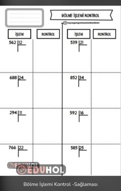 Bölme İşlemi Sağlaması Etkinliği