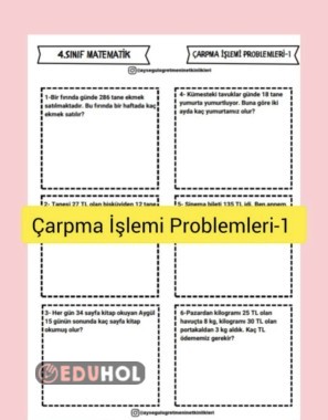 Çarpma İşlemi Problemleri-1