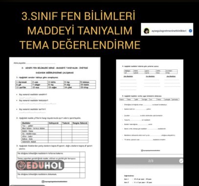Fen Bilimleri-Madde Tema Değerlendirme