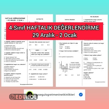 Haftalık Değerlendirme 29 Aralık-2 Ocak