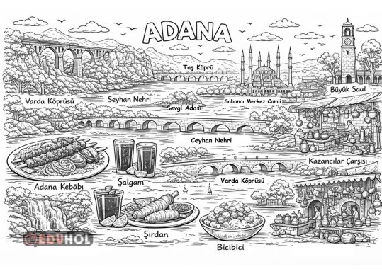 İlimiz Adana Boyama Sayfası