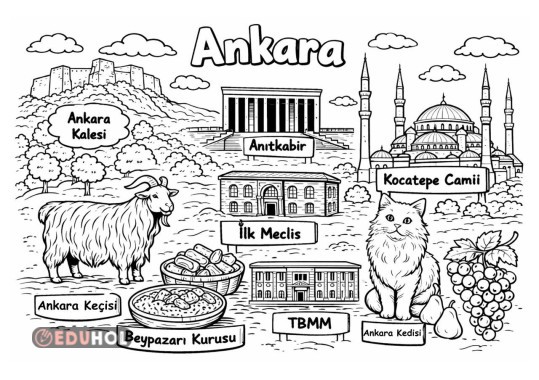İlimiz Ankara Boyama Sayfası